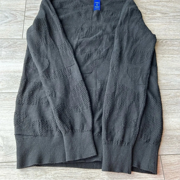 Kit  & Ace Black Textured Merino Wool Pullover Sweater - Picture 5 of 15